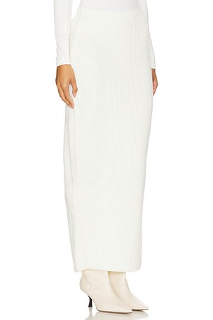SELMACILEK Slit Midi Skirt in White
