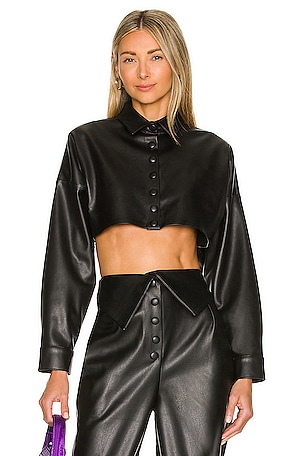 Vegan Leather Crop Shirt SELMACILEK