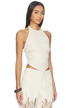 SELMACILEK Cropped Cami Top in Ivory