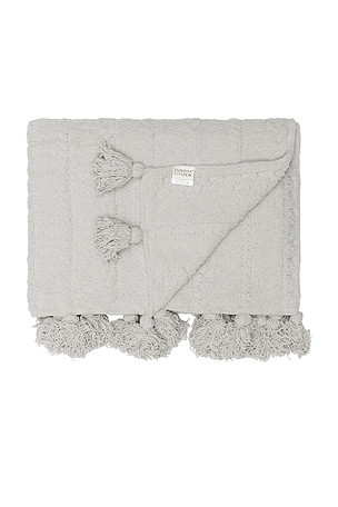 Sunday Citizen Braided Pom Pom Throw in Grey