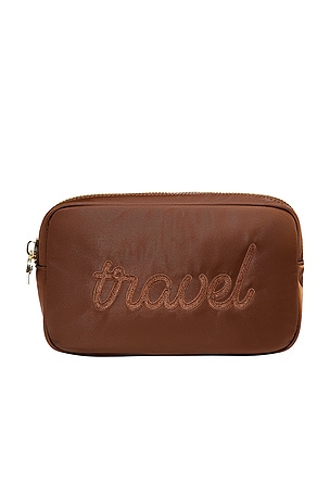 "travel" Embroidered Small Pouch Stoney Clover Lane