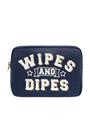 BOLSA GRANDE COM BORDADO "WIPES AND DIPES" "WIPES AND DIPES" EMBROIDERED LARGE POUCH Stoney Clover Lane