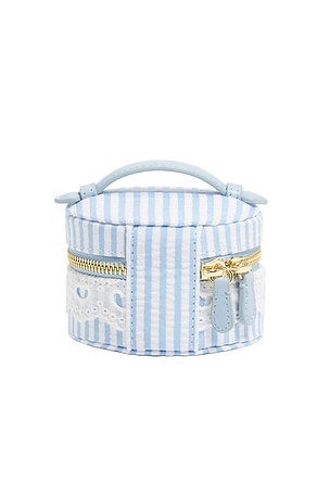 Top Handle Pill Case in Blue Seersucker Stoney Clover Lane