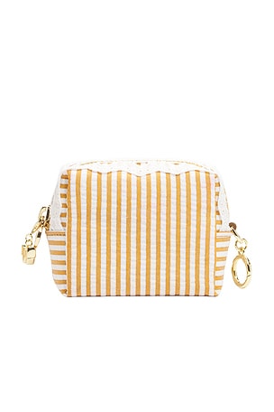 Stoney Clover Lane Micro Pouch in Yellow Seersucker in Marigold Stripe