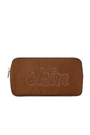 Stoney Clover Lane high quality Skin Embroidered Small Pouch in Chocolate