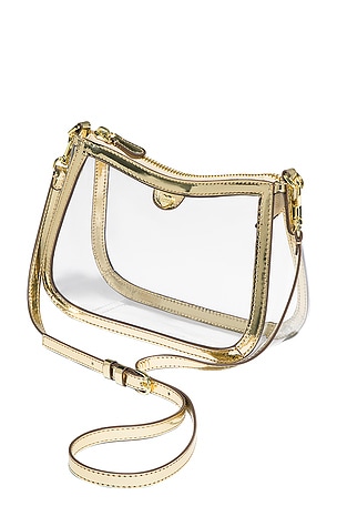 Stoney Clover Lane Curved East/west Crossbody in Metallic Gold