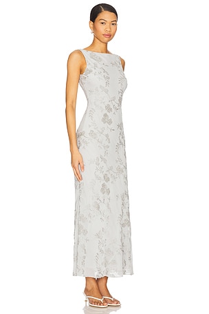 Stone Cold Fox x REVOLVE Blaire Embroidered Maxi Dress in Light Grey