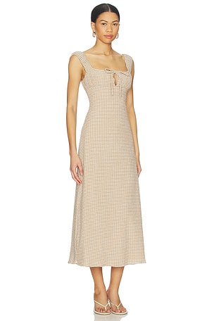 Stone Cold Fox x REVOLVE Leni Midi Dress in Taupe,Cream