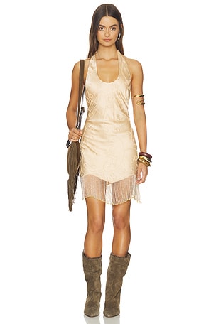 x REVOLVE Kovi Beaded Mini Dress Stone Cold Fox