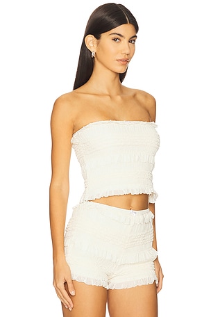 Stone Cold Fox x REVOLVE Smocked Faye Top in Ivory