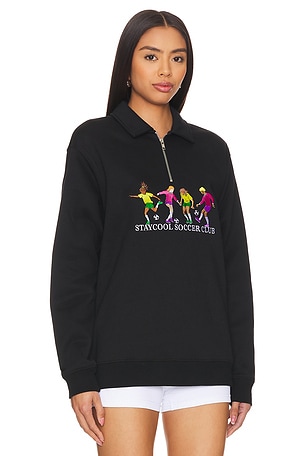 Stay Cool Soccer 1/4 Zip Sweatshirt in Black