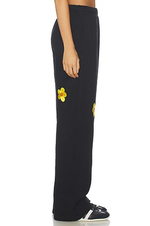Stay Cool Sunflower Straight Sweatpants in Black