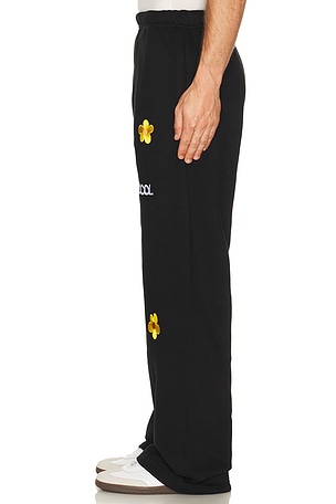 Stay Cool Sunflower Straight Sweatpants in Black
