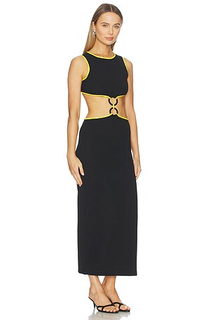 Saudade Glowi Dress in Black,Yellow