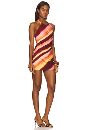 SEVEN WONDERS Odyssey Mini Dress in Blush,Burgundy