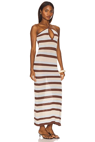 SEVEN WONDERS Hazel Maxi Dress in Brown,Ivory