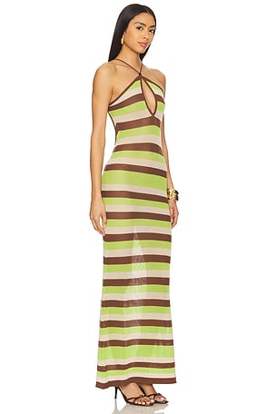 SEVEN WONDERS Hazel Maxi Dress in Brown, Green
