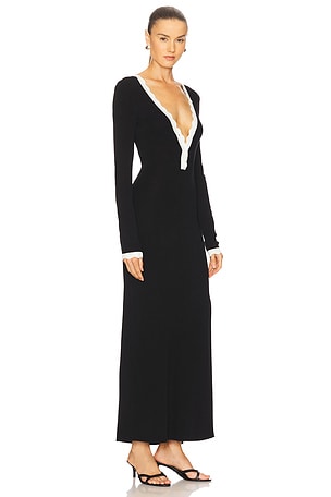 SEVEN WONDERS Milenia Sleeved Maxi Dress in Black