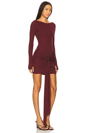 SEVEN WONDERS Petra Sleeved Mini Dress in Burgundy