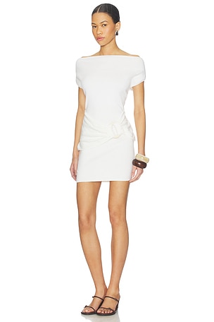 SEVEN WONDERS Kamryn Side Tie Knit Mini Dress in Cream