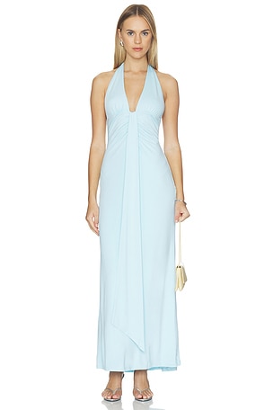 Kaeli Tie Front Halter Maxi Dress SEVEN WONDERS