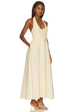 SEVEN WONDERS Calianna Midi Dress in Lemon