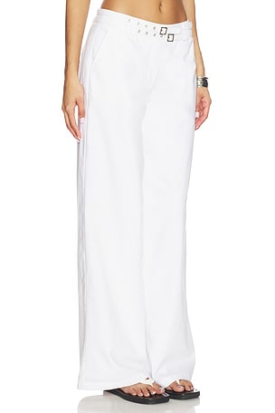 SEVEN WONDERS Zaylee Buckle Wide Leg Pant in White