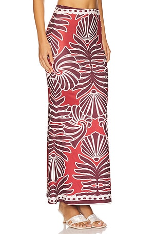 SEVEN WONDERS Sienna Maxi Skirt in Red. Size XS. Also