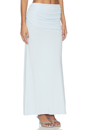 SEVEN WONDERS Malani Ruched Maxi Skirt in Baby Blue