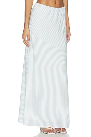 SEVEN WONDERS Dania Low Waist Maxi Skirt in Blue,White