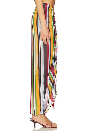 SEVEN WONDERS Xyla Front Tie Maxi Skirt in Red,Black. Size XS. Also