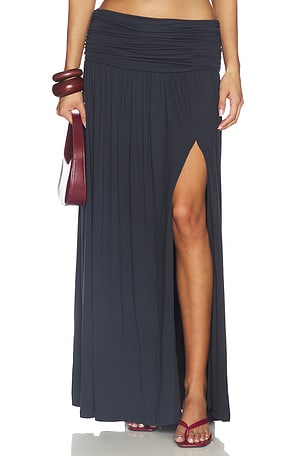 Avanni Ruched Low Waist Maxi Skirt SEVEN WONDERS