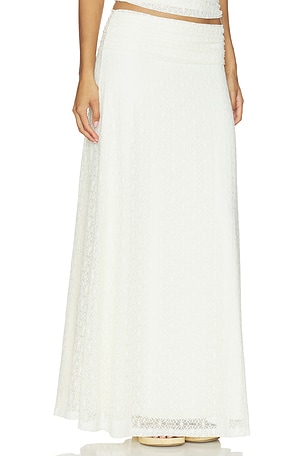 SEVEN WONDERS Samirah Low Waisted Lace Maxi Skirt in Cream