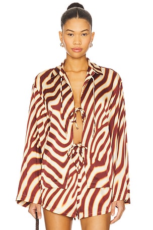 Montie Tie Front Sleeved Shirt SEVEN WONDERS