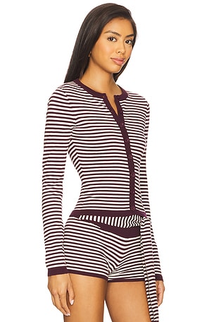 SEVEN WONDERS Mischief Long Sleeve Top in Wine