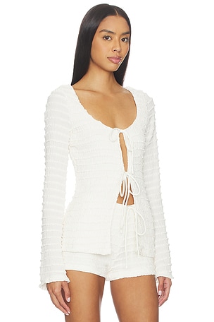 SEVEN WONDERS Adalee Ruffle Texture Top in White