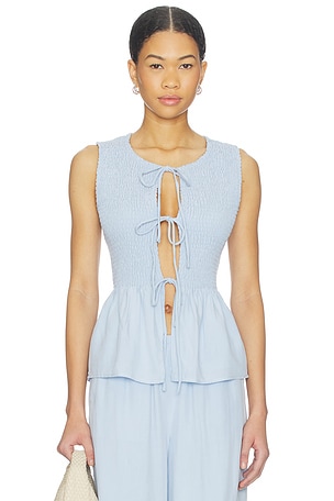 Fleur Shirred Tie in Front Top SEVEN WONDERS