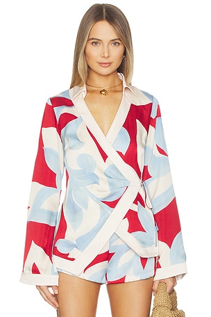 Amoree Long Sleeve Wrap Shirt SEVEN WONDERS