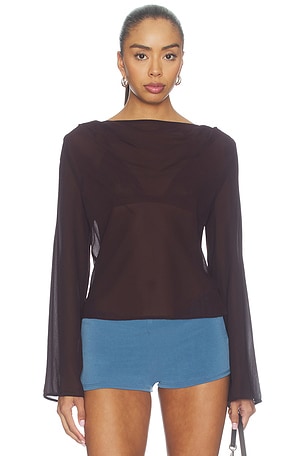 Luciana Boat Neck Long Sleeve Top SEVEN WONDERS