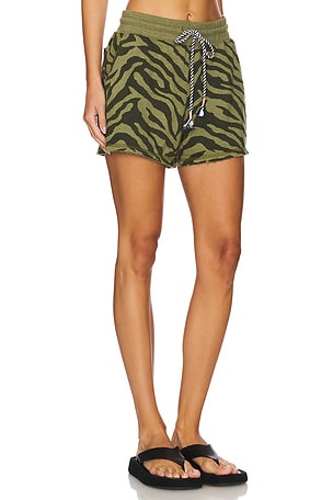 SUNDRY Zebra Lounge Short in Olive