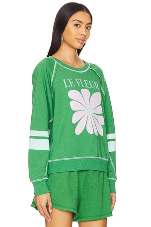 SUNDRY Le Fleur Raglan Sweatshirt in Green