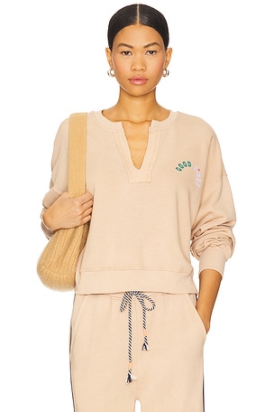 Good Vibes Split Neck Sweatshirt SUNDRY