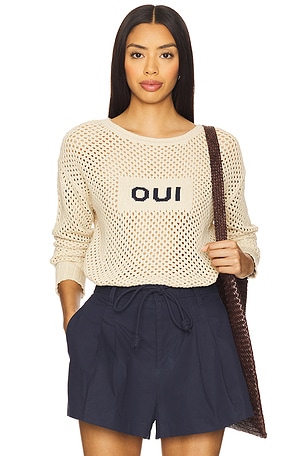 Oui Mesh Long Sleeve Sweater SUNDRY