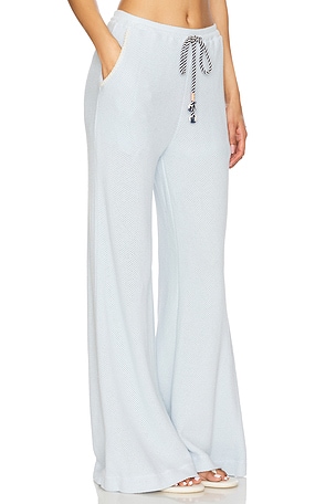 SUNDRY Mesh Wide Leg Pant in Baby Blue