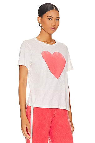 SUNDRY Heart Boxy Tee in White