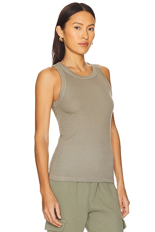 SUNDRY High Crew Tank Top in Green