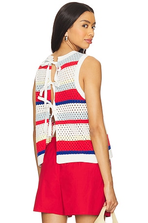 SUNDR Tie Back Stripe Tank Sweater SUNDRY