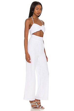 SNDYS x REVOLVE Boat Linen Jumpsuit in White