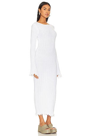 SNDYS Baha Long Sleeve Maxi Dress in White