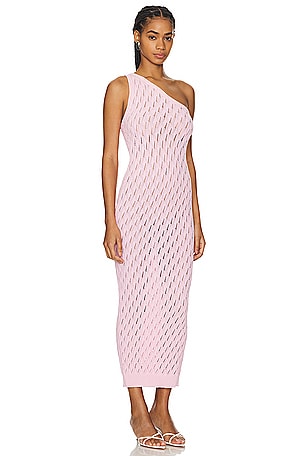 SNDYS Claire One Shoulder Maxi Dress in Pink